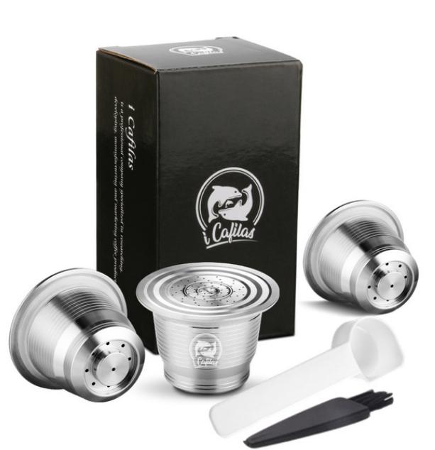 Icafilas Многоразовая Кофейная Капсула Для Nespresso Фильтры из Нержавеющей Стали Многоразовые Фильтры Эспрессо Для Эссенции Капсула Nespresso Качество