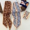 Long Neck Strap Flower Pattern Hair Band New Floral Silk Scarf