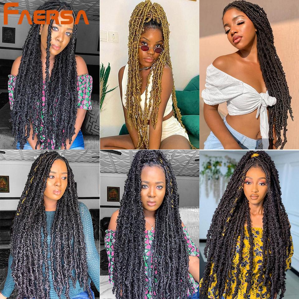 Наращивание волос крючком с бабочками, синтетические для африканских женщин, вьющиеся пряди, афро-женские мягкие завитки, плетение женских волос