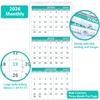 3 Month 2026 Calendar - 2026 Wall Calendar from January 2026 - December 2026, 3-Month Display Calendars (Folded in a Month), 11.3" x 26" (When