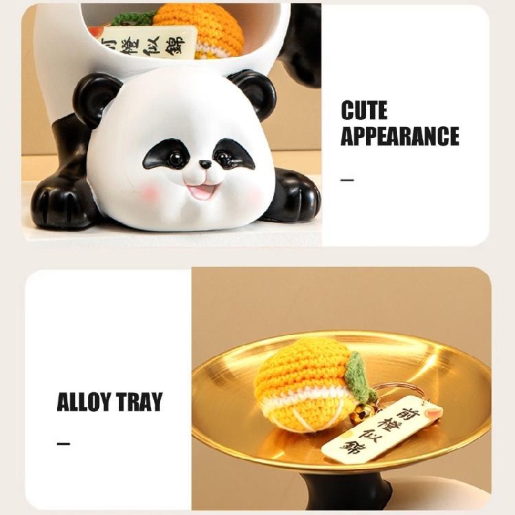 Multipurpose Lovely Pandas Entryway Organizers With Two Trays Accessory for Functional and Stylish Storage Needs