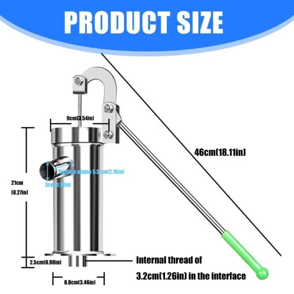 Ergonomic Handle Manual Well Pump Heavy Duty Hand Shake Water Pump Pitcher Pump Home Garden