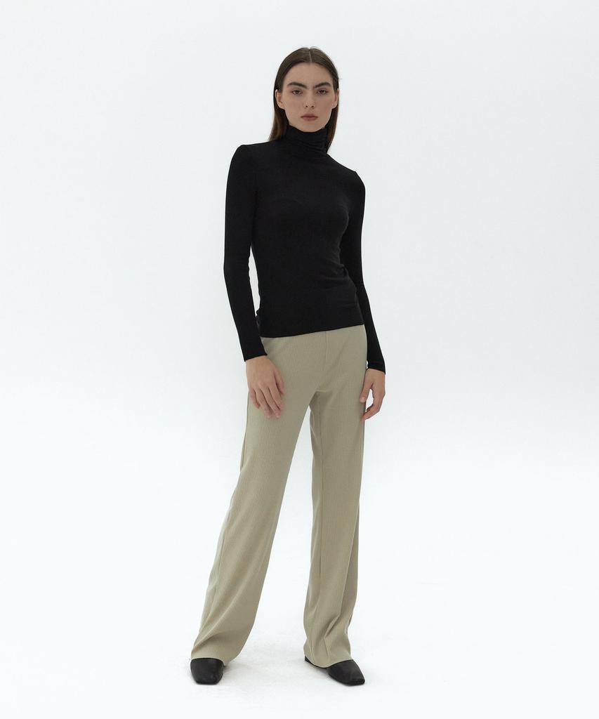 38COMEONCOMMON 21Au Soft Slim Turtleneck T-Shirts (Black)