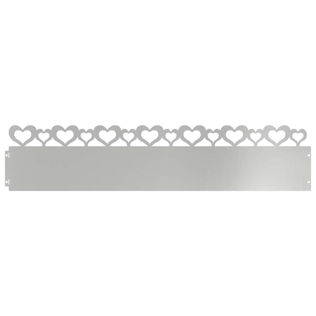 Lawn Edging 10 pcs Silver 103 x 0.05 x 22 cm Galvanized Steel