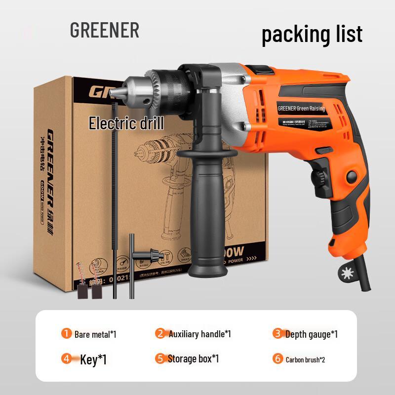 Green Forest Household Electric Impact Drill CN plug (adapter included)