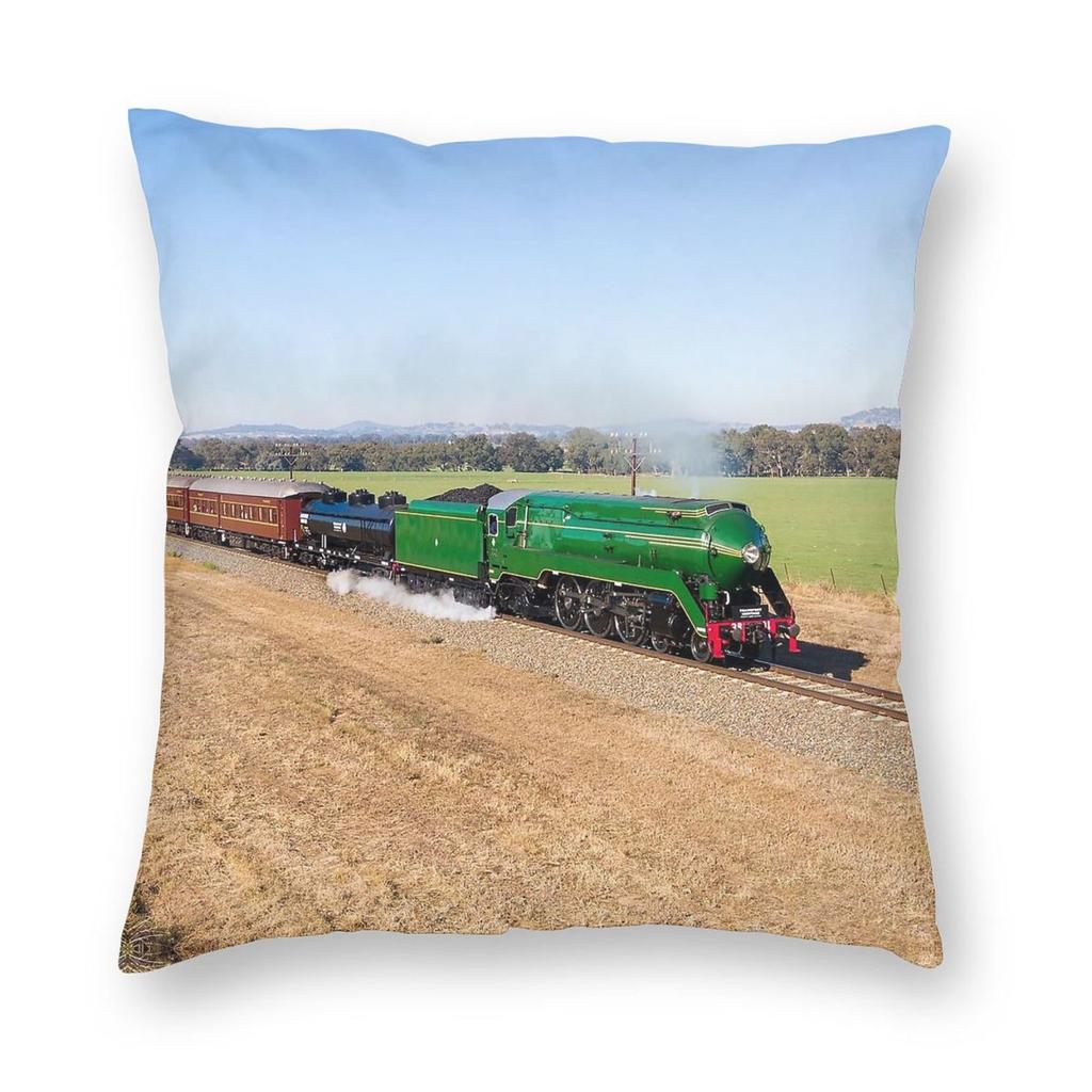 Riverina Steam Locomotive Square Pillowcase Polyester Linen Velvet Pattern Decorative Pillow Case Car Cushion Wholesale