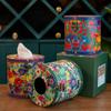 Spring Blossom Round Tissue Tube Tissue Storage Box Multi-color Tissue Box