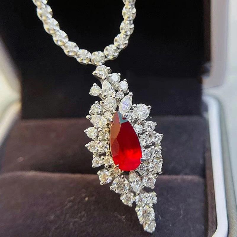 BELLA BOX Роскошная имитация рубинового топаза цвета морской волны с подвеской в виде капли, подходящей для повседневной женской вечеринки, модные ювелирные изделия