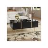 Table basse - MUVOE - Moderne - Noir brillant - 2 tiroirs - Design contemporain