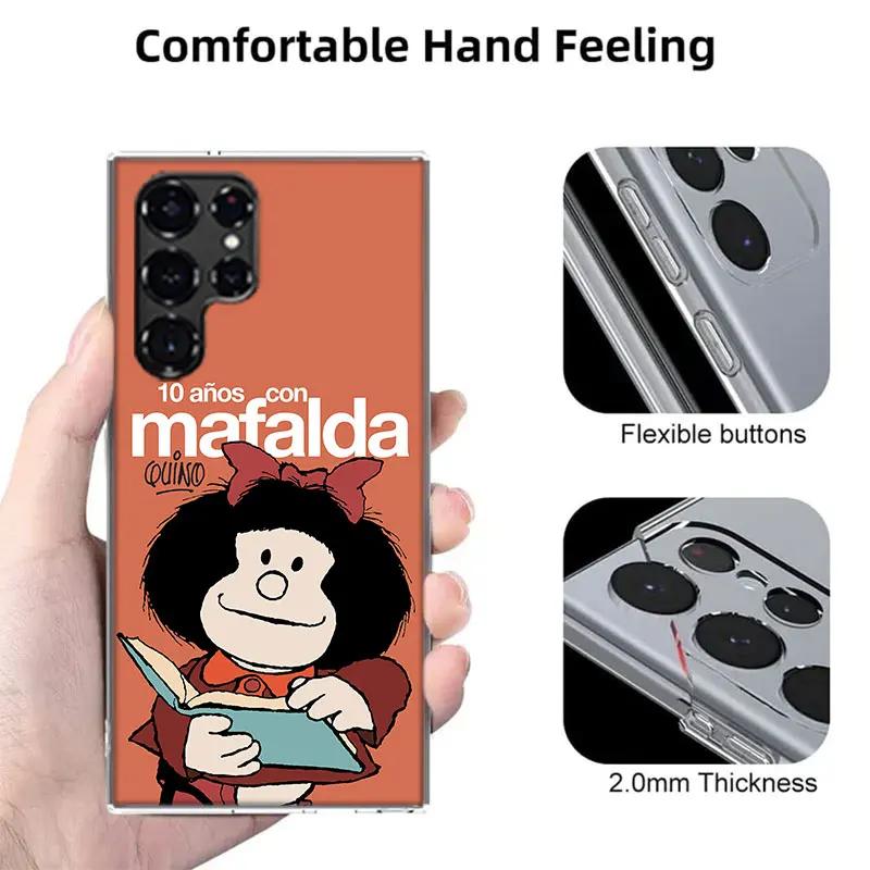 Cartoon Mafalda Cases Phone Case for Samsung Galaxy S26 Ultra S25 Edge S24 S23 FE S21 Plus S20 S22 Cover TPU Capa Shell Shockpro