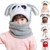 Children's Rabbit Ears Hat Scarf Ane Warm Scarf Cap Thickened Plush Ear Protection Cap