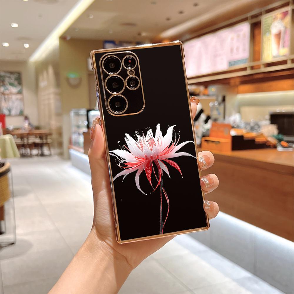 Премиальный чехол для телефона с цветочным принтом для Samsung Galaxy S24 S23 S22 S21 S20 Ultra Plus FE 5GA35 A53 A54 A55 A71 A72 A73 Мягкий чехол
