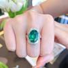 BELLA BOX Великолепное неоново-зеленое имитация натурального замбийского изумруда кольцо подходит для дамских банкетов вечеринок модные ювелирные изделия