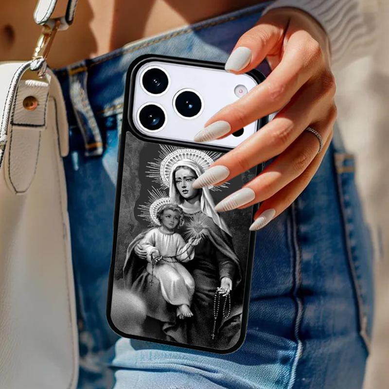 Virgin Mary Christian Phone Case For iPhone 17 Air 14 15 13 12 Max Cover For Apple 16e 11 Pro Max Plus Coque