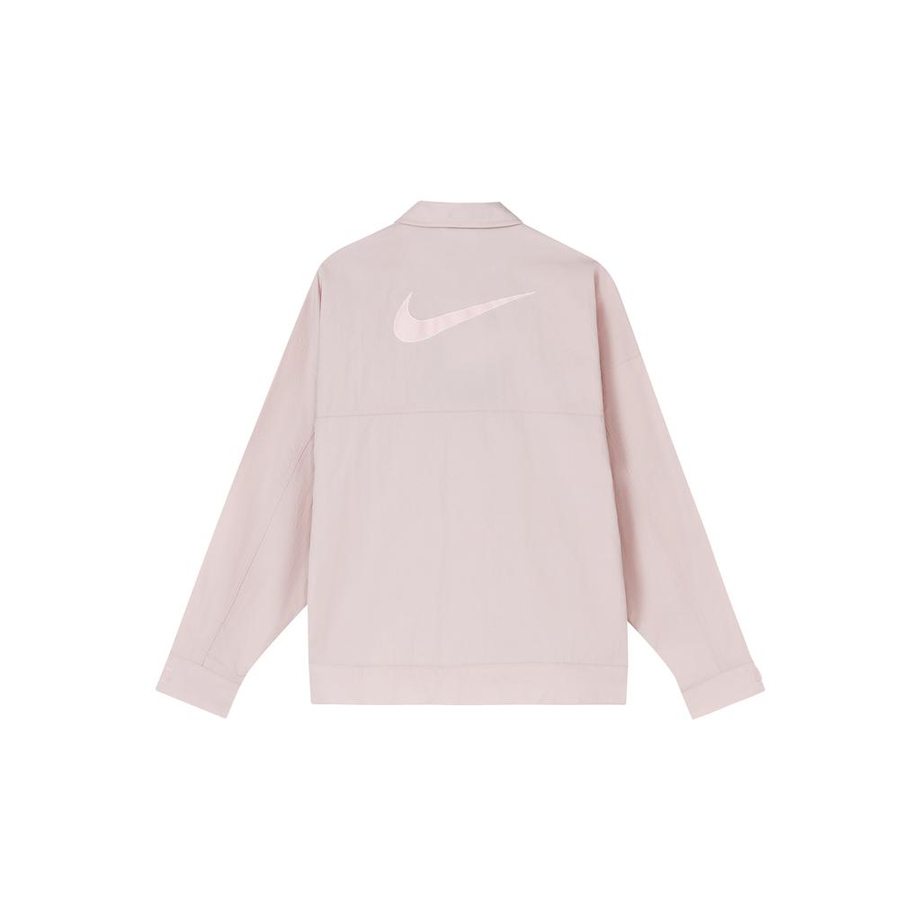 Новая женская тканая куртка на молнии Nike свободного кроя с воротником розовая FD9929-601