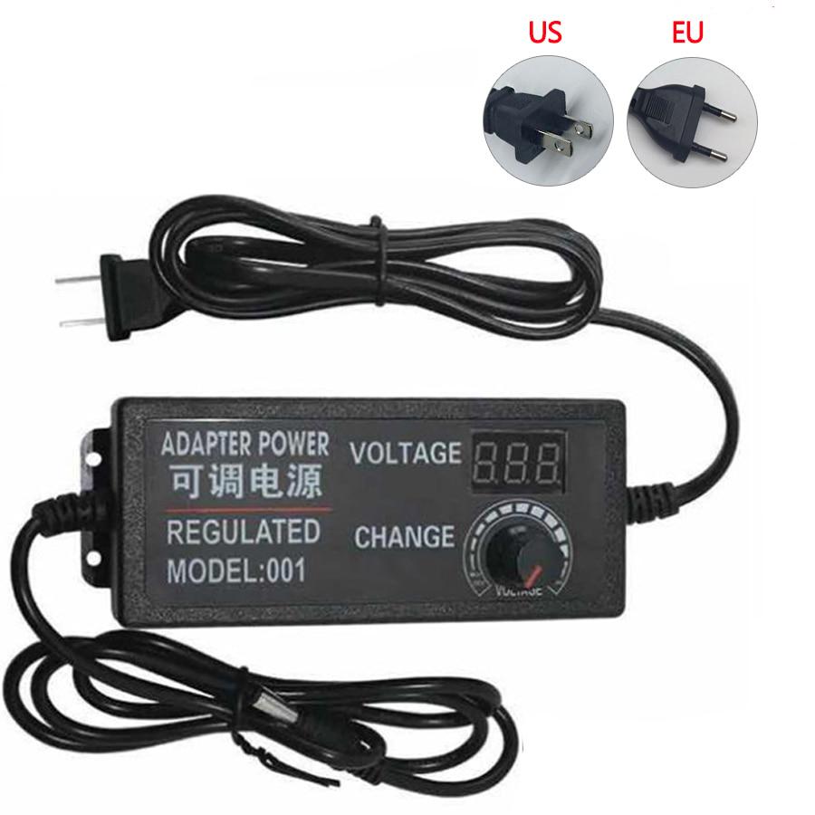 Adjustable AC To DC 3V 9V 12V 24V Universal Power Adapter Supply Display Screen Power Switching