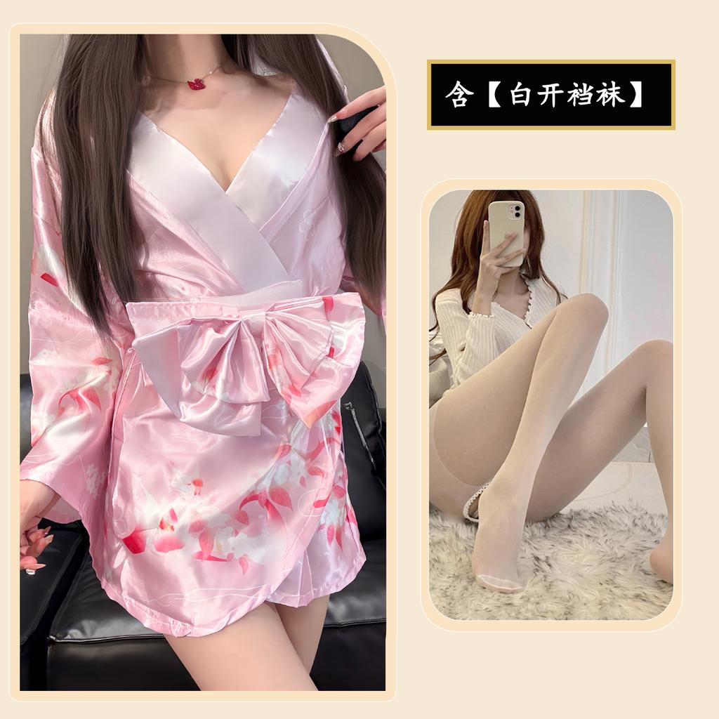 Сексуальное нижнее белье Сексуальный глубокий V Двумерный открытый сердечный японский халат Униформа Чистое желание Костюм Пижама