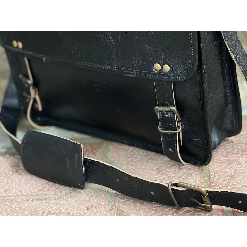 Leather Messenger Bag Laptop Bag Black Bag Leather Satchel Bag Briefcase Bag Side Bag Cross Body Bag