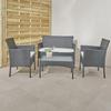 Wilsa Garden "Barcelona" 4-seater Black Resin Garden Furniture
