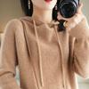 Осень Зима Женский Теплый Свитер Пуловер с Капюшоном Воротник Пальто Повседневный Вязаный Утепленный Жакет Топы Свитер