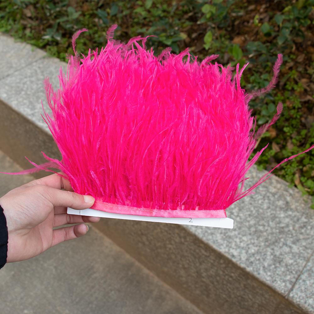 1/5/10Meters Light Purple Ostrich Feathers Ribbon 8-10cm/3-4Inch Long Feather Trim Fringe for Party Costumes Sewing Accessories