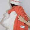 MEENDERI ALPACA KNIT LONG MUFFLER - ORANGE