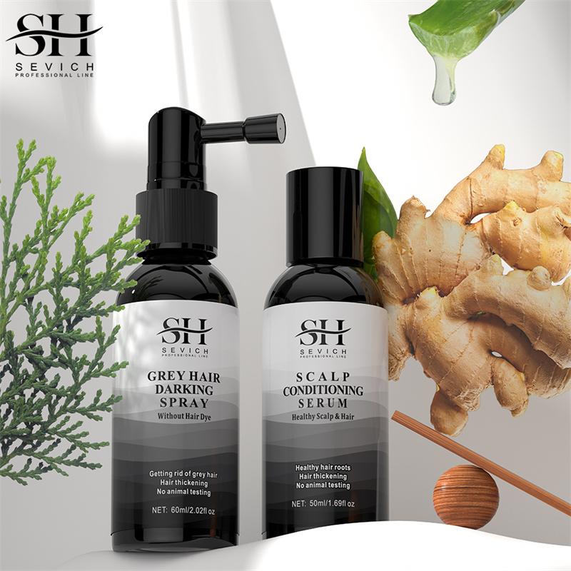 Натурально седые белые волосы обратный спрей имбирь восстанавливающая сыворотка для кожи головы без раздражения краска для волос затемнение для покрытия седых белых волос