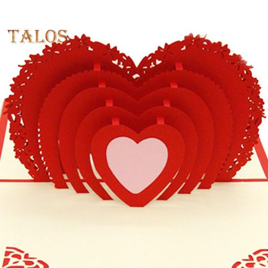 Открытка-раскладушка в виде 3D-сердца Поздравительная открытка ко Дню святого Валентина Автоматическая раскладная открытка ко Дню матери Подарок на годовщину