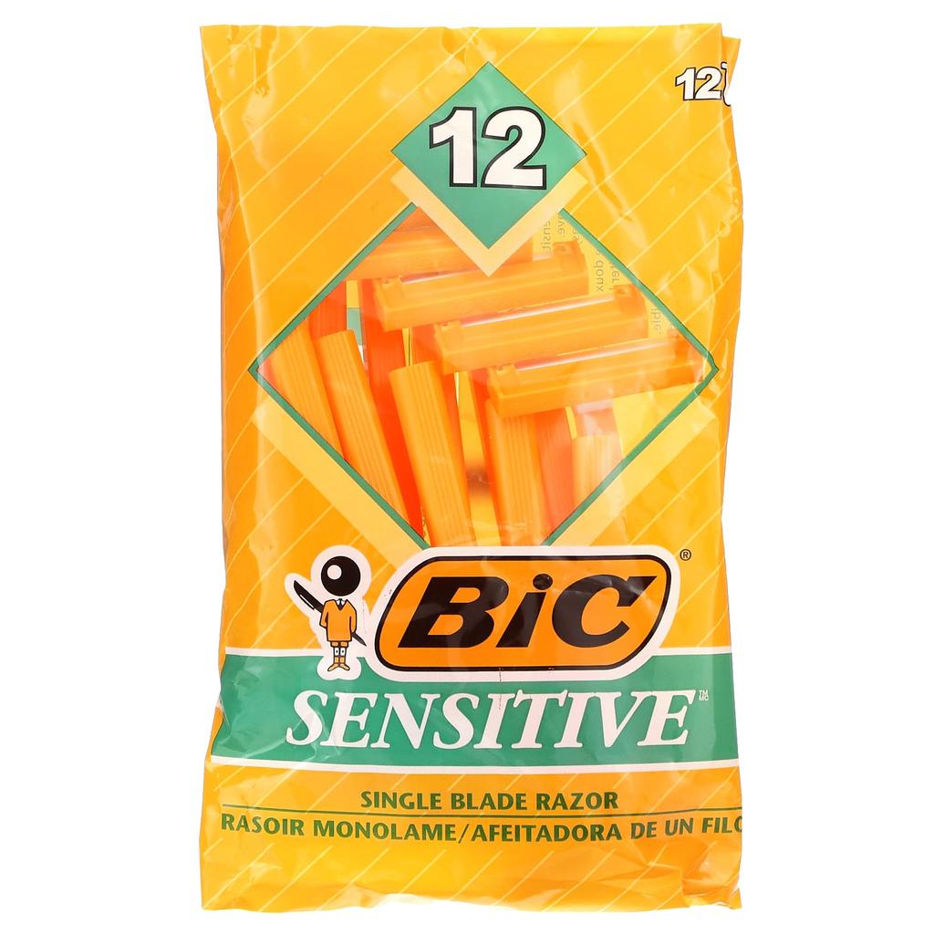 BIC, одноразовая бритва с одним лезвием для чувствительной кожи, 12 бритв