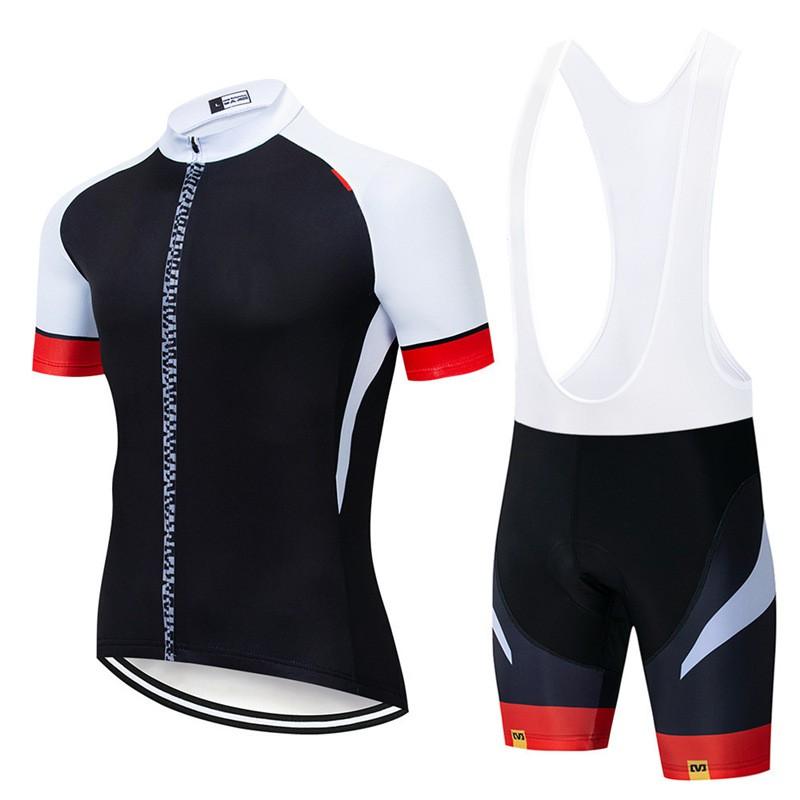 Mens Cycling Jersey Bib Shorts Set Breathable Mountain Bike Outfit Road Trail Riding