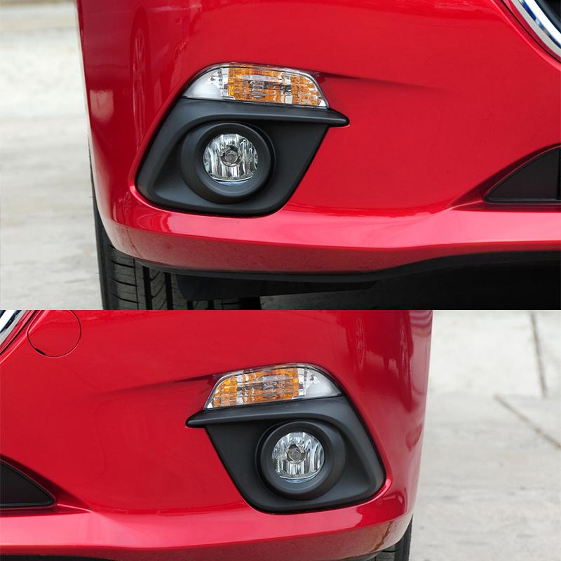 For Mazda 3 Axela BM M3 2014 2015 2016 Car Front Bumper Fog Light Lamp Trim Cover Frame Grille Foglamp Lid Bezel Hood
