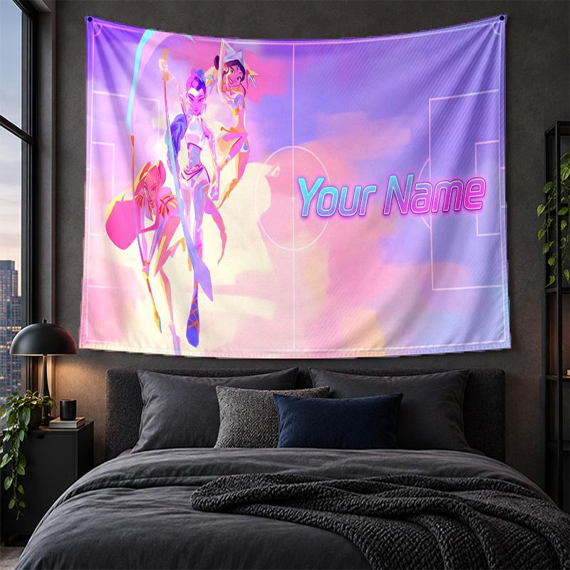 Personalized Tapestry Wall Hanging Kpop Demon Hunters Pattern Art Background Cloth