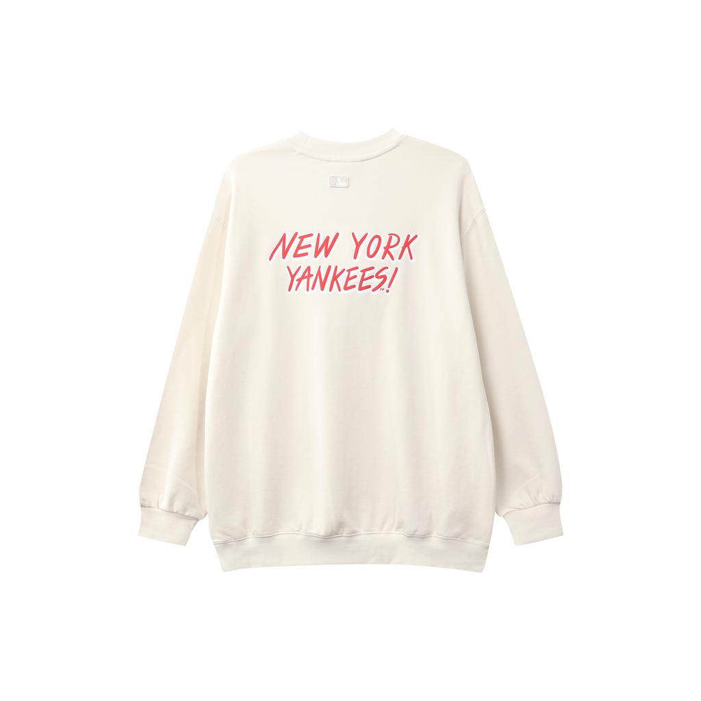 New MLB New York Yankees Sweatshirts Unisex Ivory White 31MT04941-50I