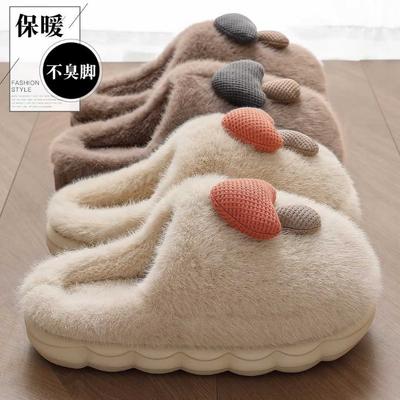 Хлопковые тапочки женские зимние новые домашние домашние комнатные нескользящие теплые плюшевые тапочки женские осенне-зимние