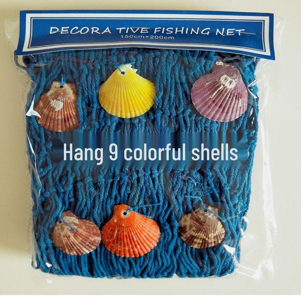 Хлопковая рыболовная сеть ручной работы, настенное украшение с ракушками и поплавками