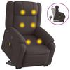 VidaXL Fauteuil inclinable de massage Marron foncé Tissu 3205219