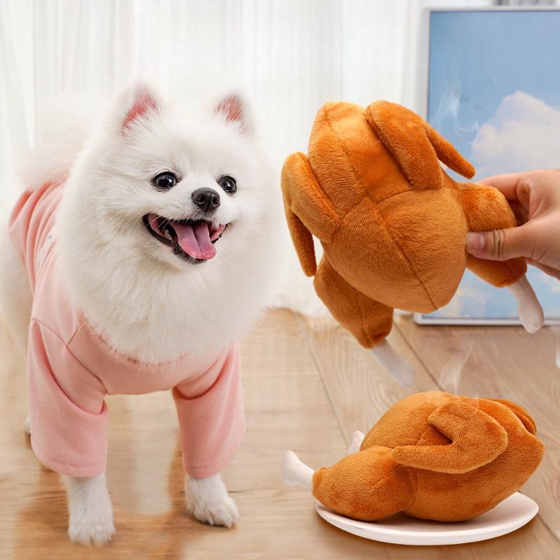 Звук, Плюшевый, Скрипучий, Жареная курица, Домашняя собака, Игрушечный кот, Принадлежности для собак, Кот, Большая собака