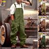 Men's Vintage Workwear Overalls with Adjustable Straps, Casual Denim Jumpsuit In Army Green, Yellow, Brown, Gray Blue
