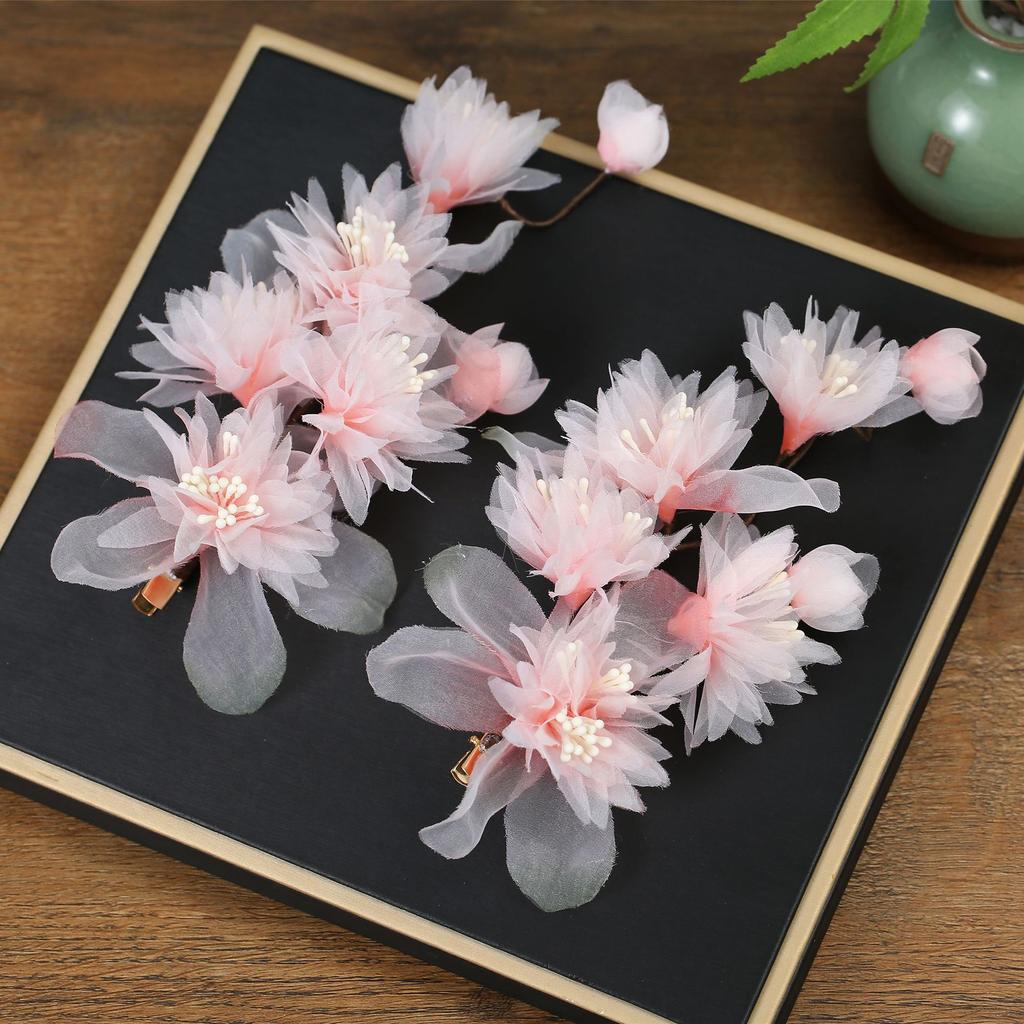 Заколки для волос в виде цветка, вилки, китайские аксессуары для волос ханьфу для женщин, вилка-шпилька ручной работы, винтажные свадебные украшения для волос в стиле ретро, короны для девочек и женщин