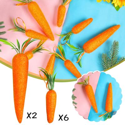 Подвесные украшения из пасхальной моркови, подвесные украшения из искусственной моркови из пенопласта, пасхальные моркови разных размеров для украшения вечеринок