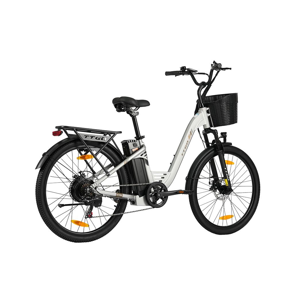TTGO C2 PRO Городской Электровелосипед, Аккумулятор 36В 18Ач, 7-скоростная трансмиссия Shimano