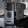 KEYSION Shockproof Armor Case for Xiaomi 14T Pro 5G Slide Camera Protection Ring Stand Phone Back Cover for Xiaomi 14TPro 14T 5G