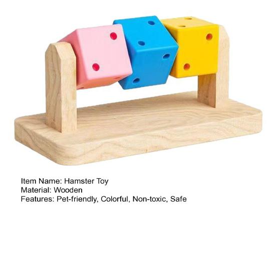 Игрушка для обогащения хомяка Деревянные раскрашенные кубики Игрушка-грызунок для морской свинки Игрушка для стачивания зубов питомца