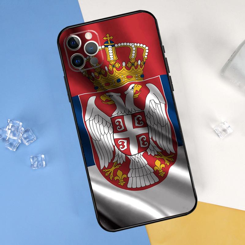 Флаг Сербии Сербский Чехол для Телефона Для iPhone 16 Pro Max 16e 12 13 Mini 11 14 15 Pro Max XR 15 16 Plus Чехол-Оболочка