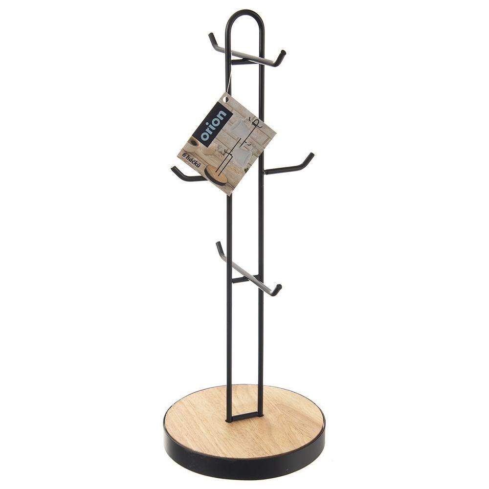 Black metal stand for cups and mugs RADKA 15.5x40 cm