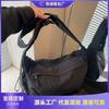 Canvas Bag Women's Large-capacity New Autumn and Winter Simple Shoulder Messenger Bag High-end Commuter Dumpling Bag