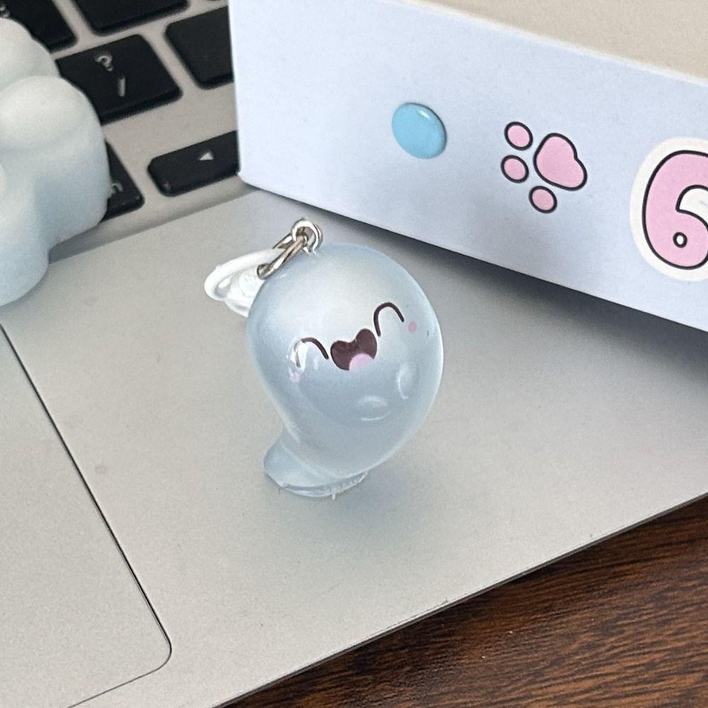 Car Keychains Luminous Keychain Halloween Resin Keychain Funny Jelly Ghost Keychain Men