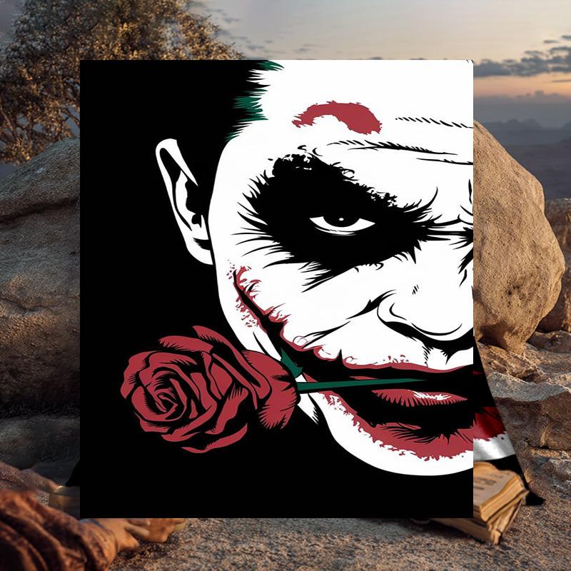 1PC Cool clown Pattern Flannel Blanket Gift, Suitable for Both Men And Women, Soft Ideal for Beds And Sofa, Birthday Or Christmas Gift