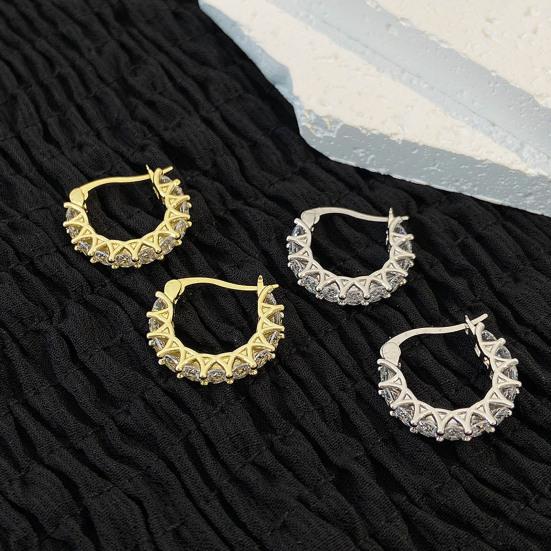 1 пара сережек-хаги с кубическим цирконием, U-образные, маленькие, контрастного цвета, полированные металлические серьги, серьги-гвоздики для хряща, повседневные украшения для свиданий и вечеринок