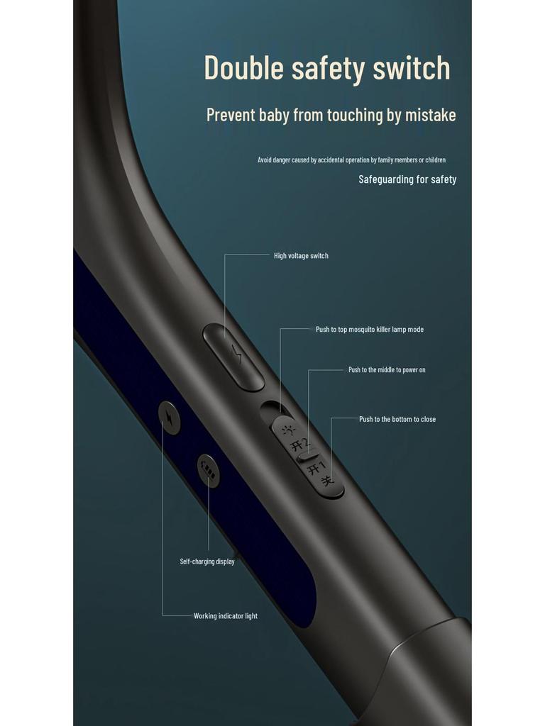Электрическая мухобойка Sky и USB-перезаряжаемая лампа - Телескопическая, два в одном уничтожитель комаров для дома.